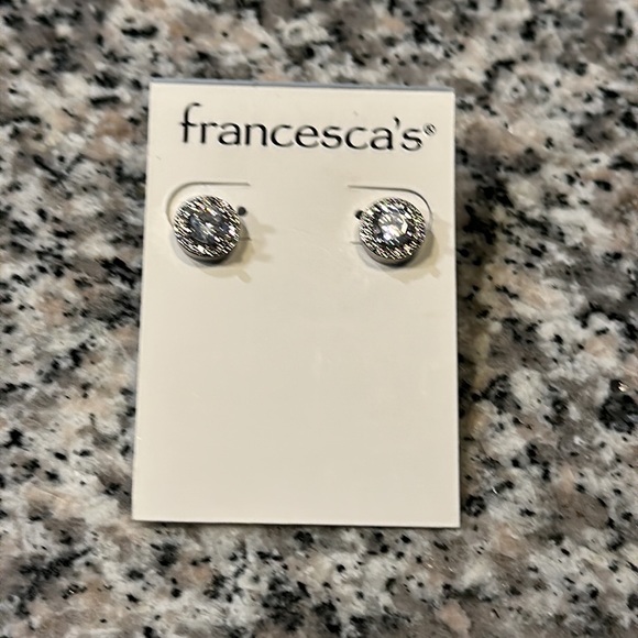 Silver Diamond Earrings - Picture 2 of 3